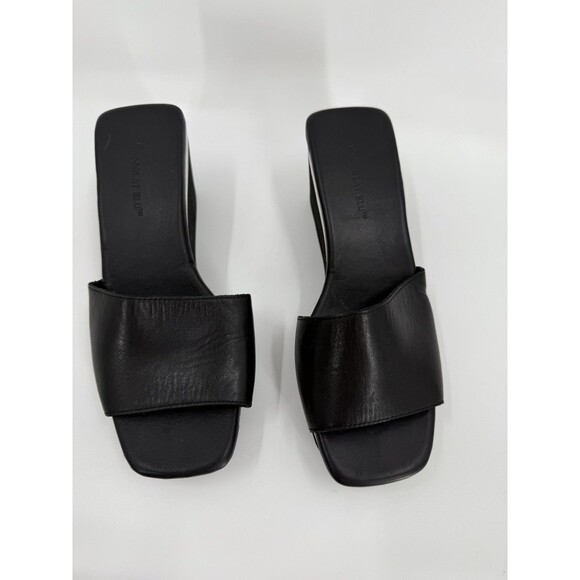 Ladies Chocolat Blu Jadine Leather Slide Wedges Black EUR 38  US 7 - Picture 2 of 10